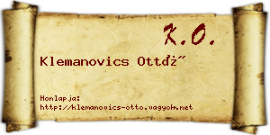 Klemanovics Ottó névjegykártya